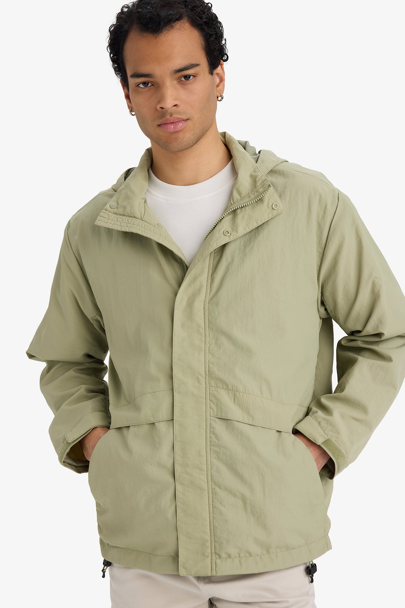 Green Man Waterproof Hooded Raincoat Casual